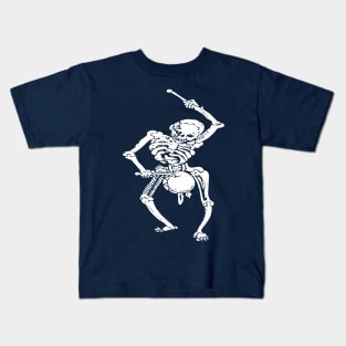 Civil War Federal Drummer Boy Skeleton In White v2 Kids T-Shirt